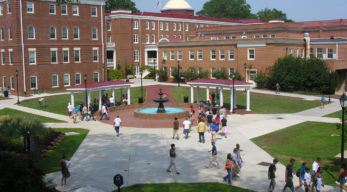 entrance of an american school campus
